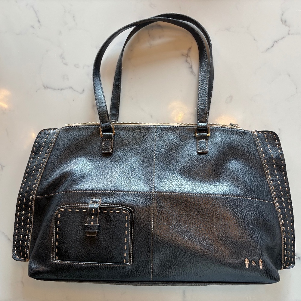 Matt & Nat Purse - Vegan Leather Satchel Shoulder Bag Large Black pocketbook